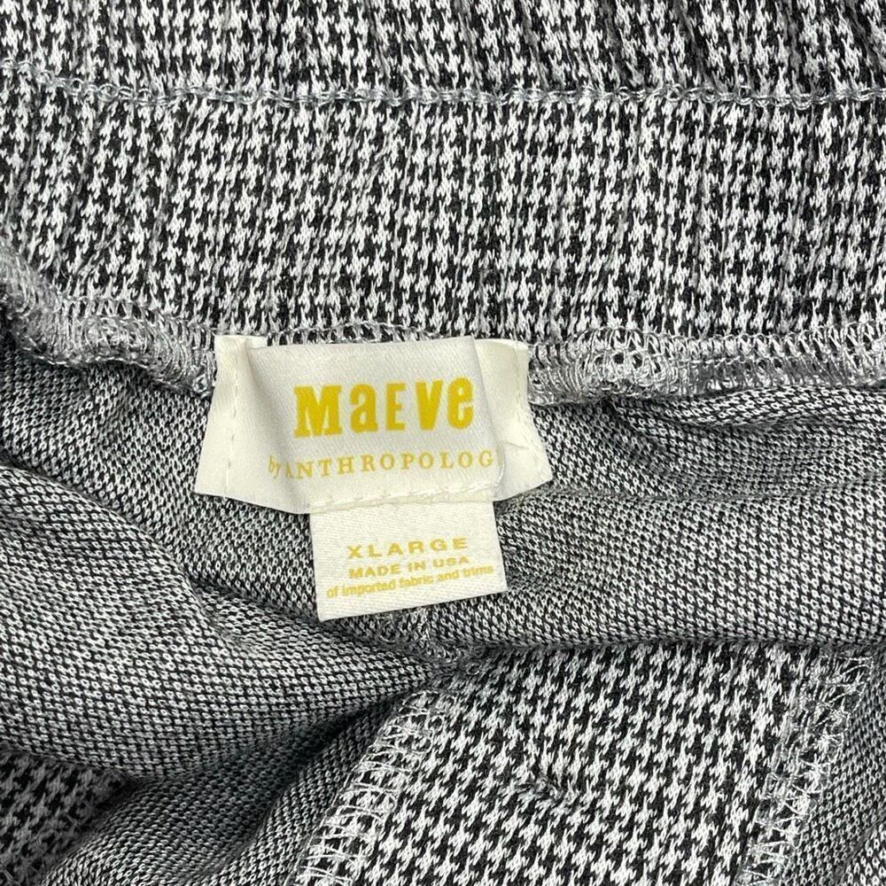 Anthropologie Maeve Houndstooth Wide Leg Cropped Pants Black White Women Size XL - Picture 7 of 10